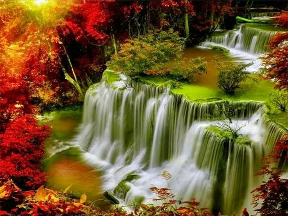 алмазная вышивка водопад фото