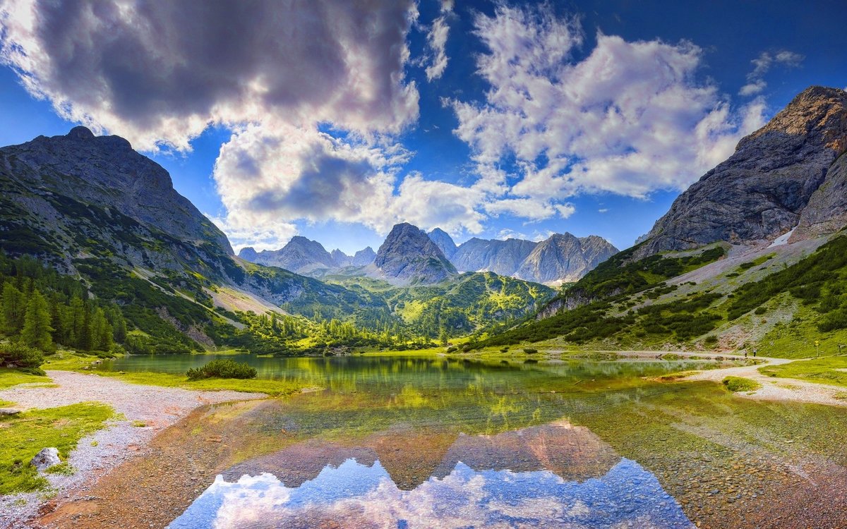 альпы горные озера весна фото