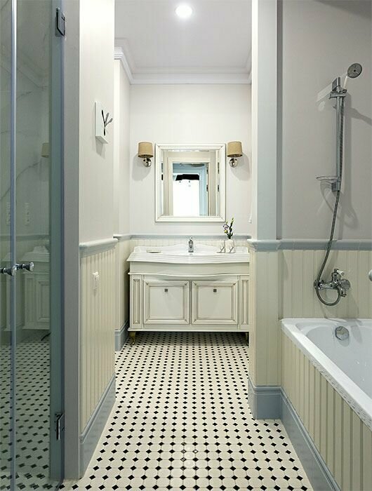 bathroom ideas white tile floor фото