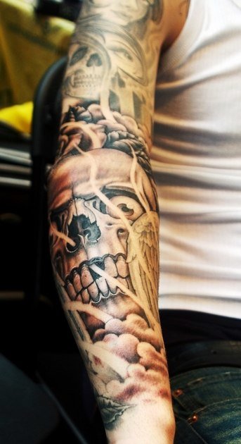 biomechanical arm tattoo фото