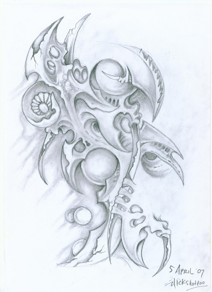 биомеханика органика tattoo эскиз фото