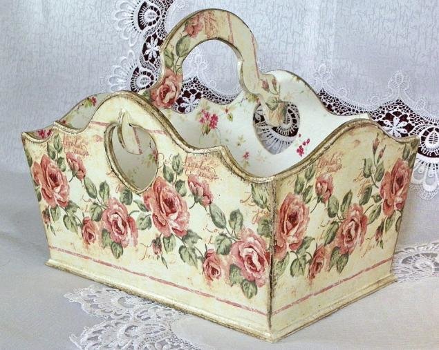 декупаж короба в стиле шебби шик фото