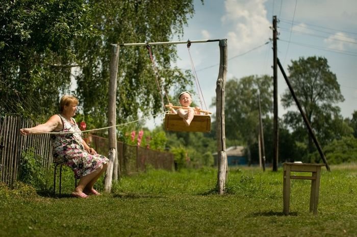 деревенские качели фото