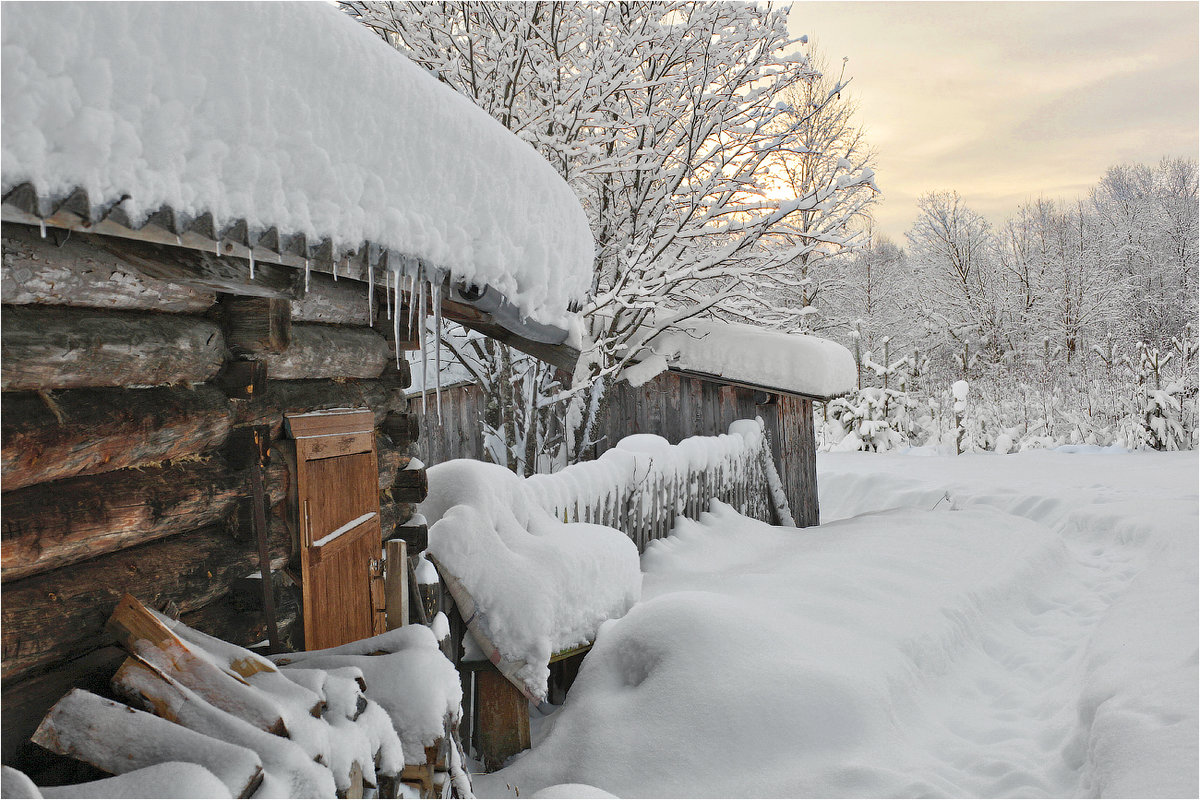 деревня зима баня фото