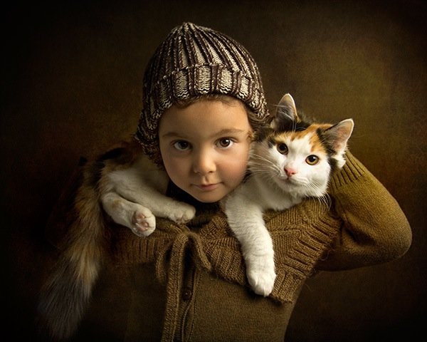 дети и кошки фотосессия фото
