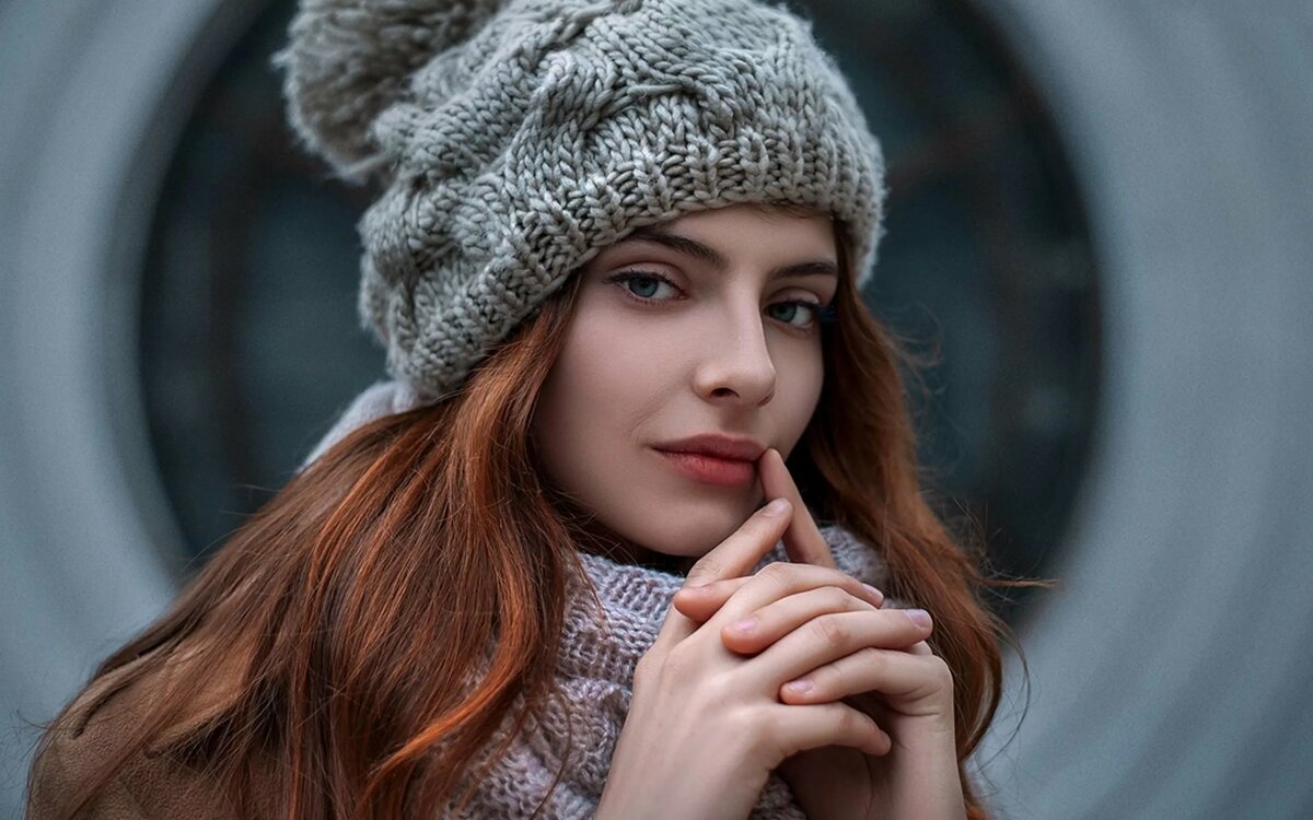 девушка в шапке фотосессия фото
