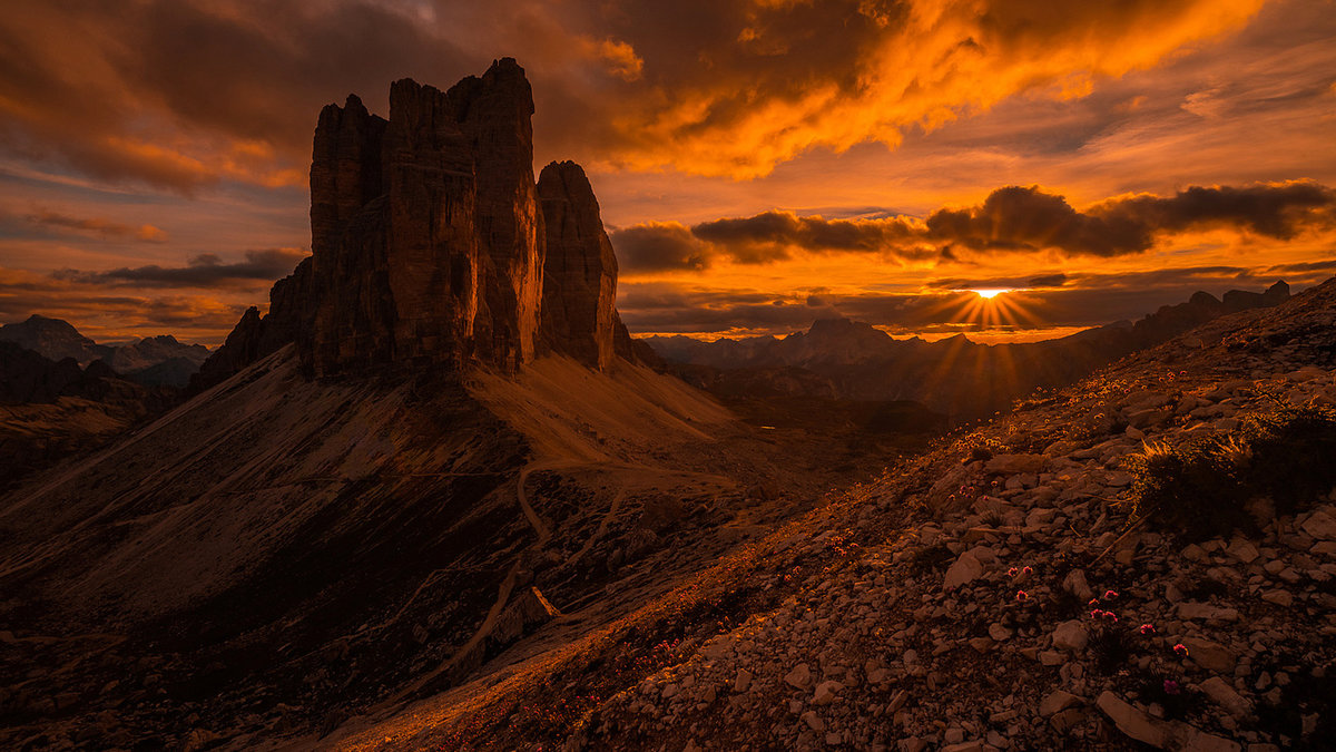доломитовые альпы на закате фото