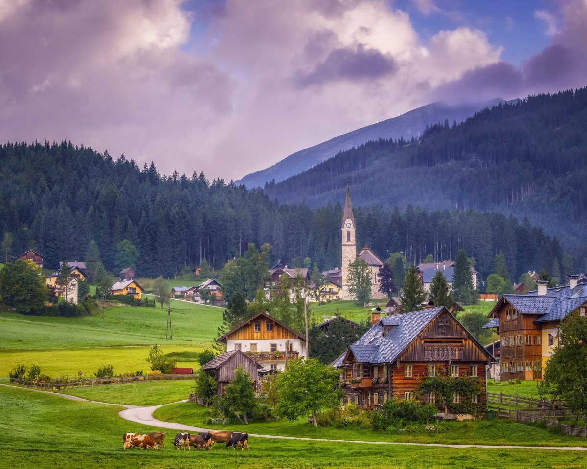 домики в австрии в горах фото