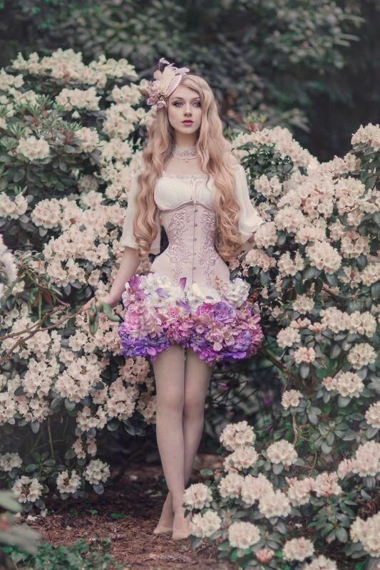 fashion фотосессии с цветами девочки фото
