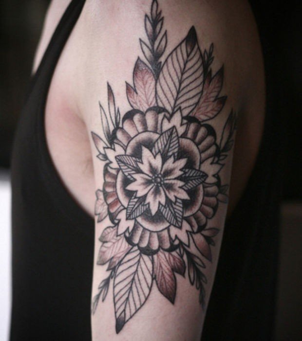 flower tattoo mandala leaves фото