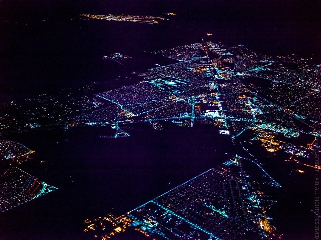 фотки ночной город с самолёта фото