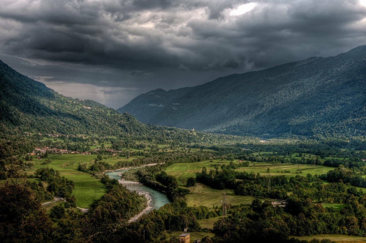 фото долина реки, лес, горы фото