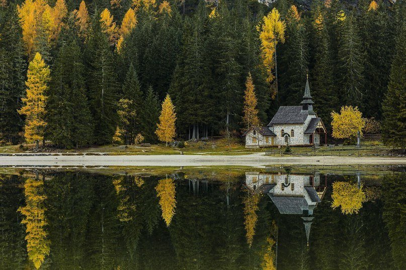 фото домик на опушке осень фото