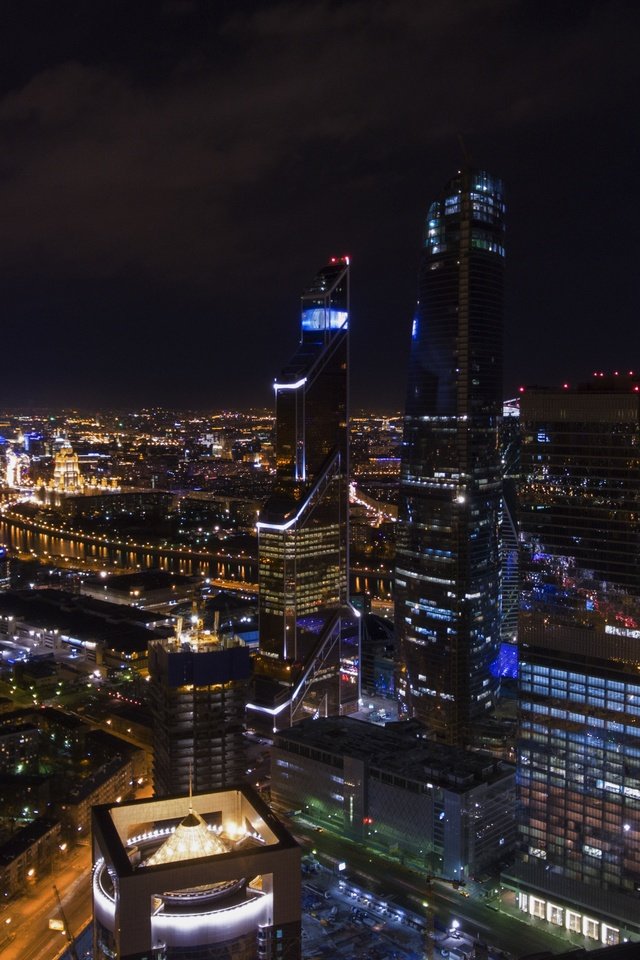 фото ночного москва сити с высоты фото