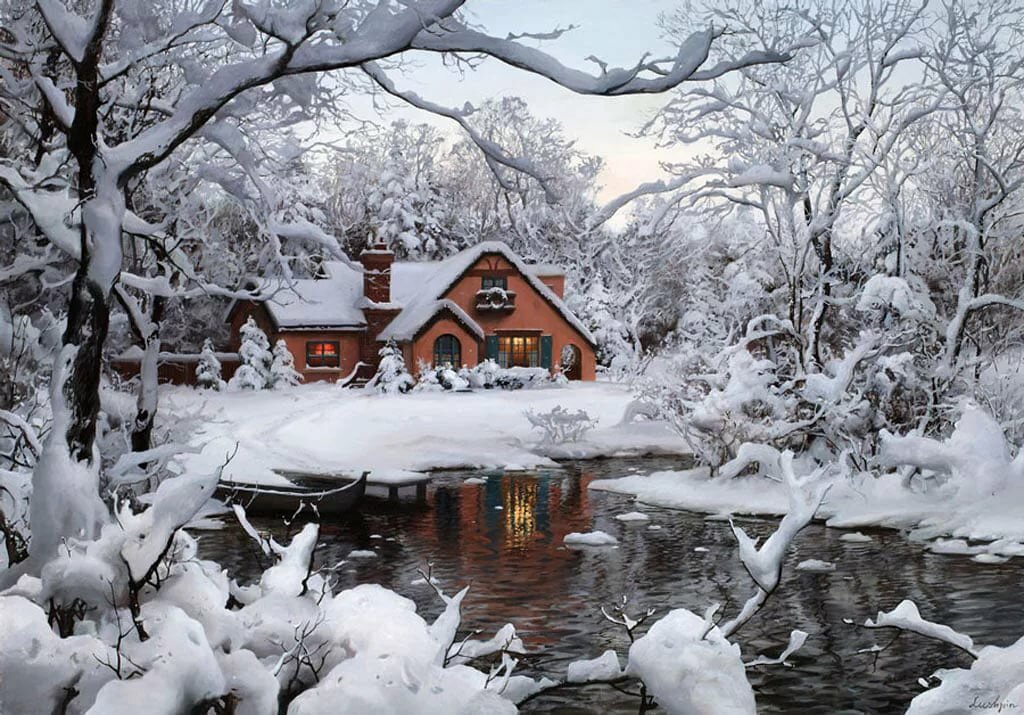 фото пейзаж дом и зима фото