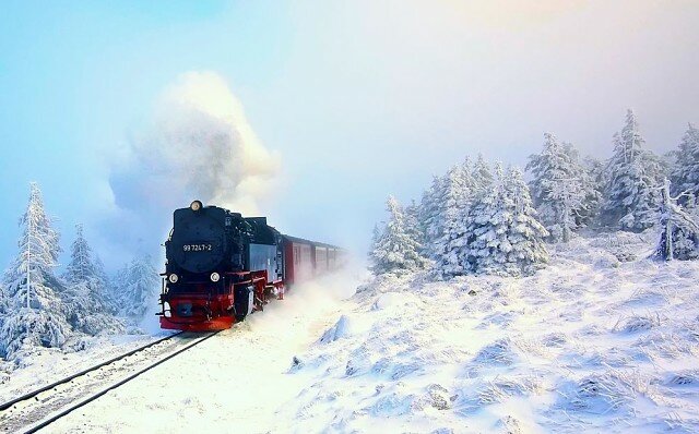 фото поезд зима фото