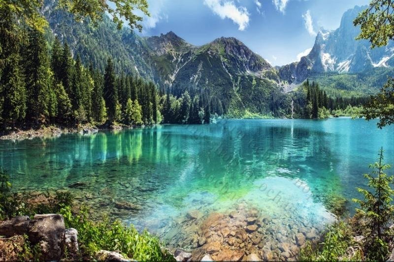 фотообои на стену горное озеро фото