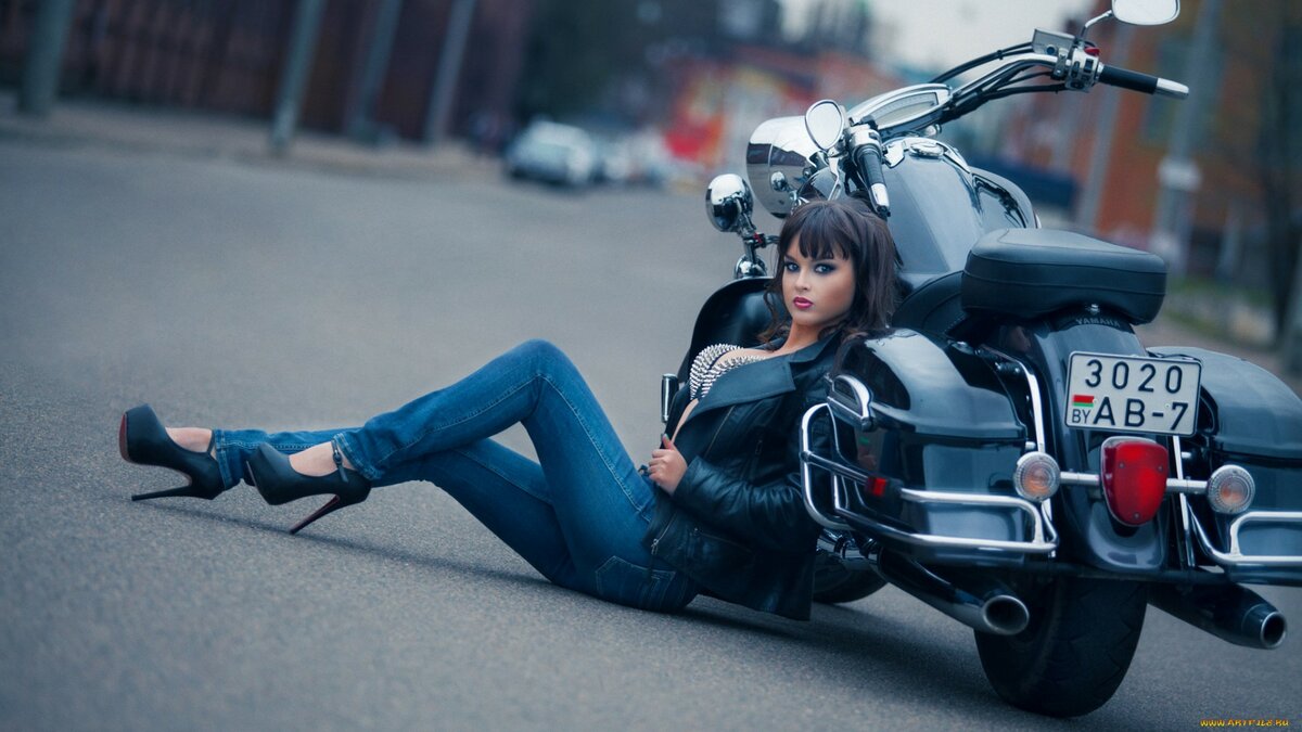 фотосессия на мотоцикле девушки фото