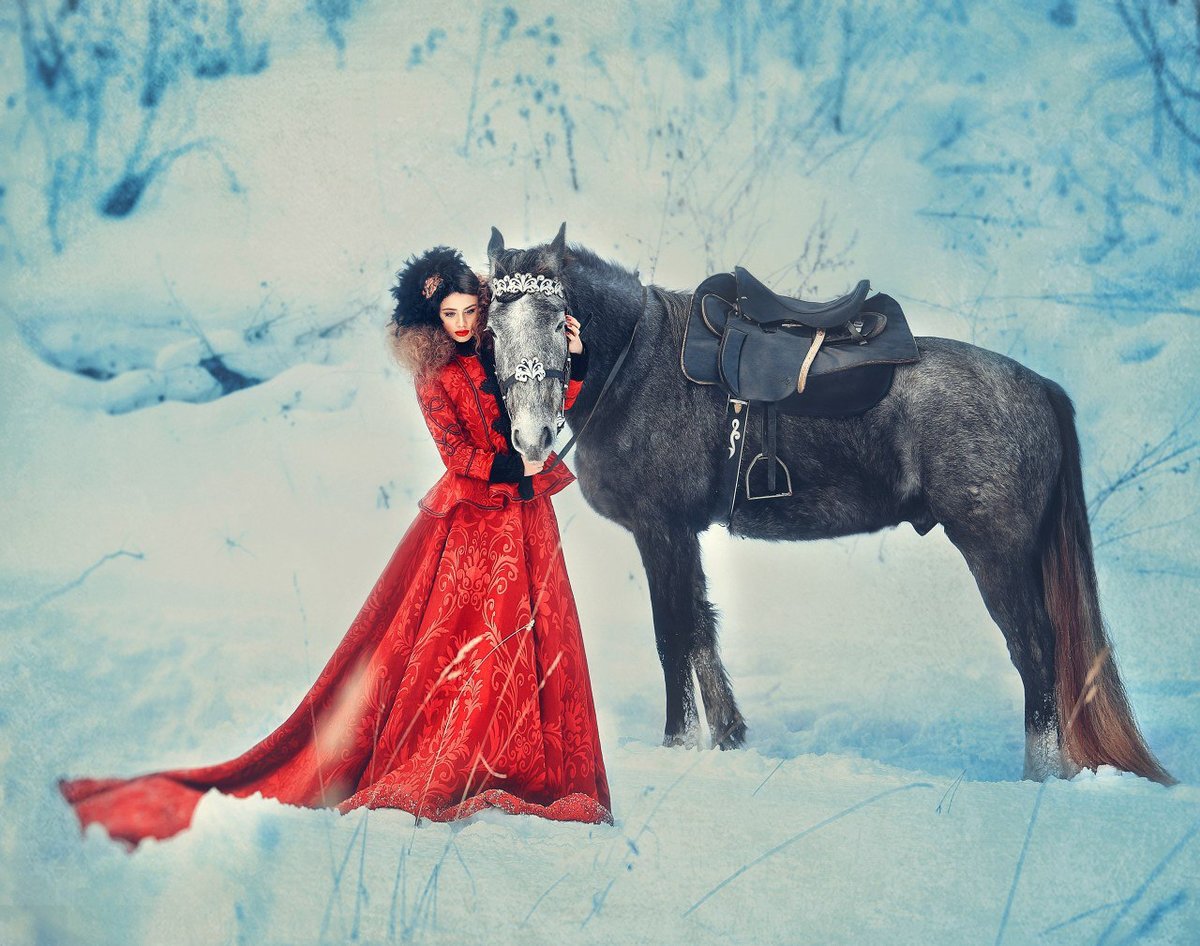 фотосессия с лошадью зимой фото