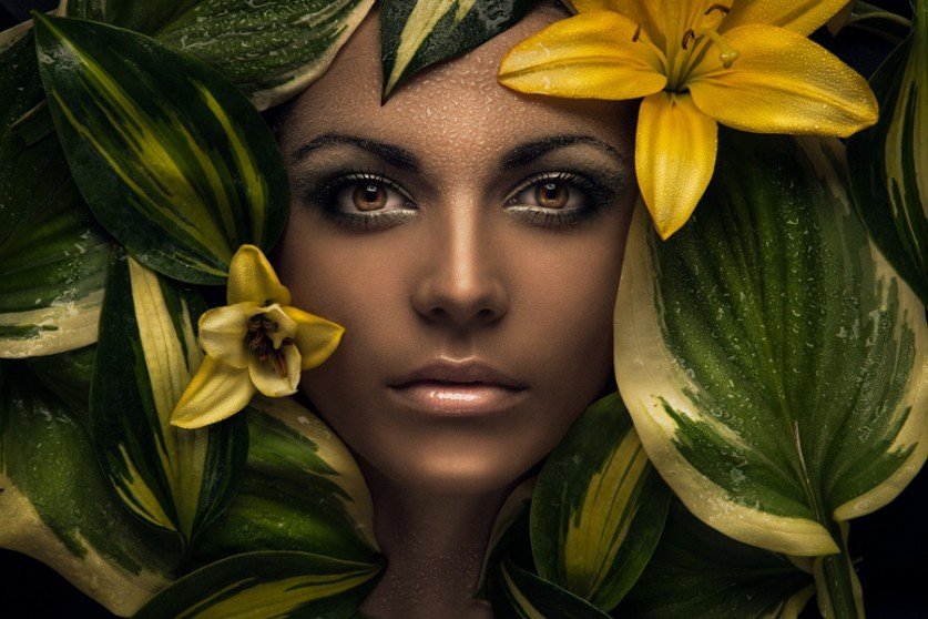 фотосессия цветы портретная креатив фото