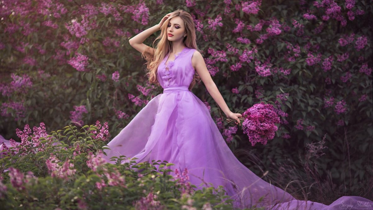 фотосессия в фиолетовом платье фото