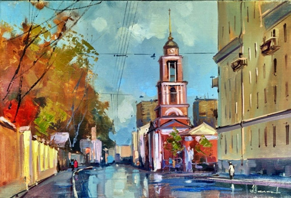 городской пейзаж москва живопись фото