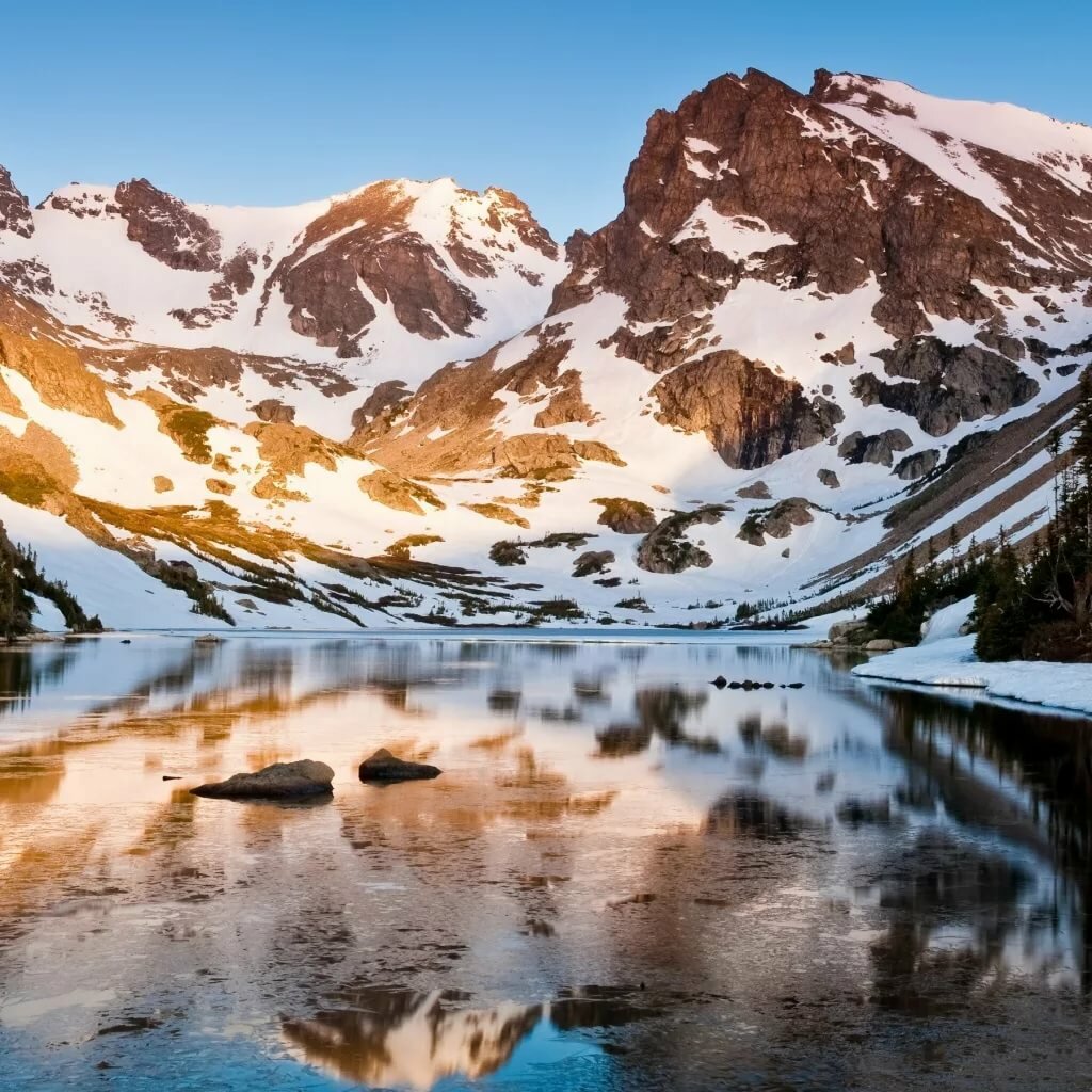 горы озеро отражение фото
