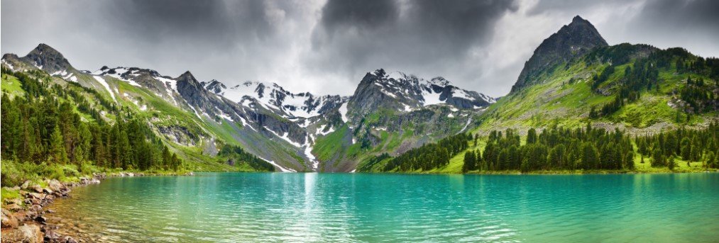 горы озеро панорама фото