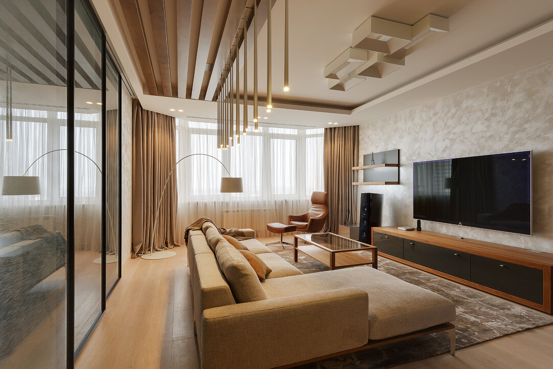 гостиная в бежевых тонах минимализм фото