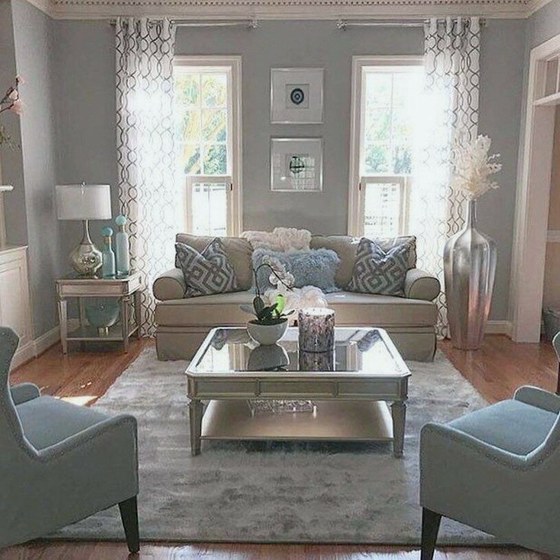 home decor ideas living room grey curtains фото