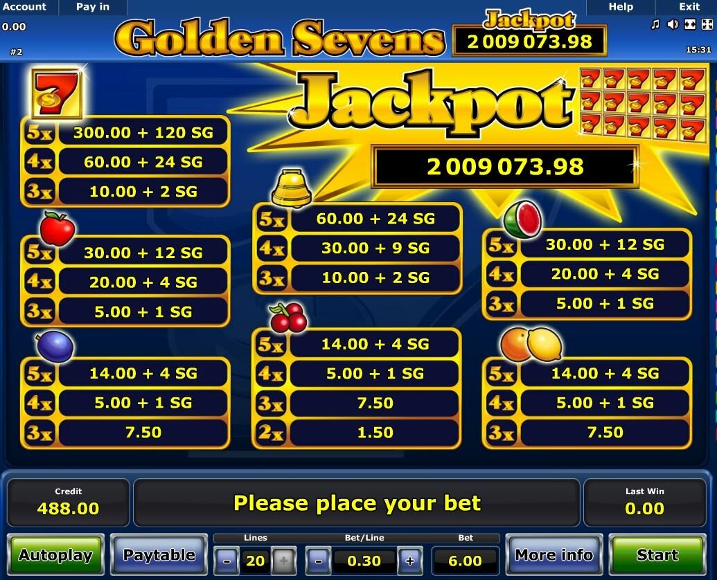 игровой автомат golden sevens фото