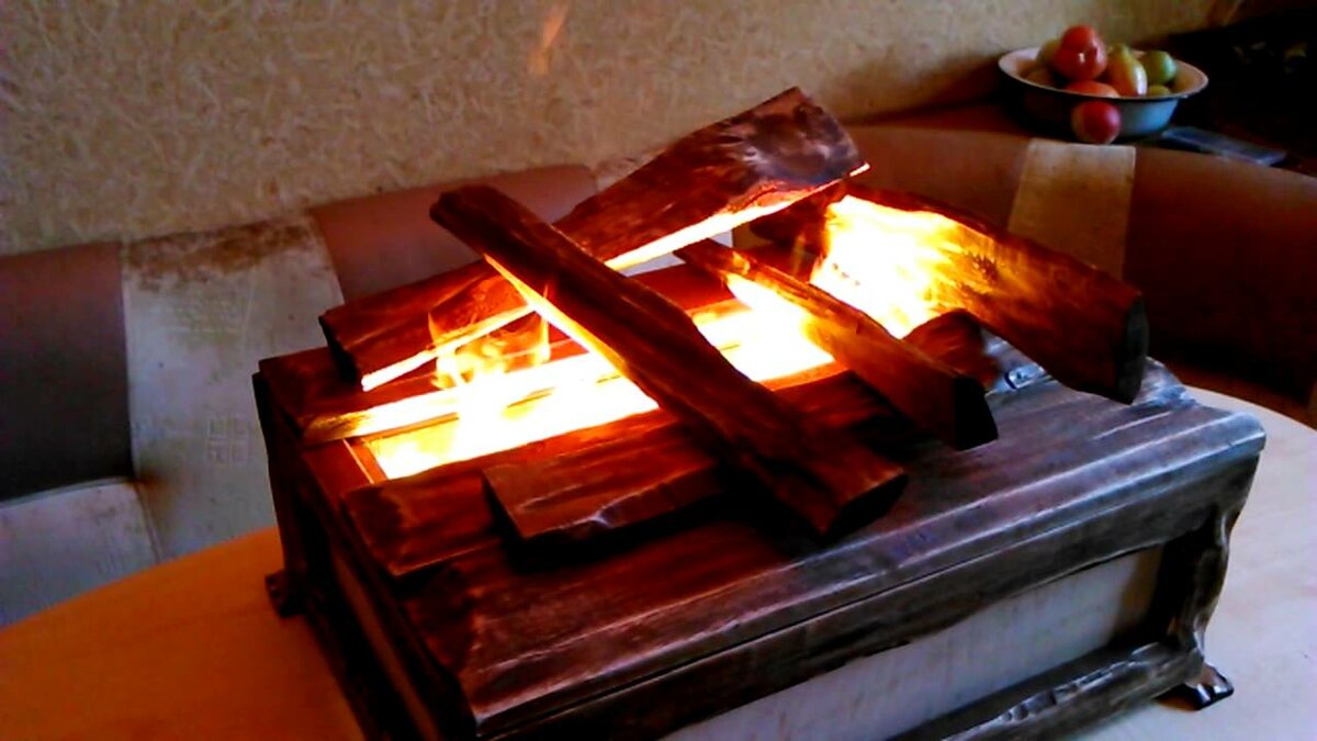 имитация огня в камине своими руками фото