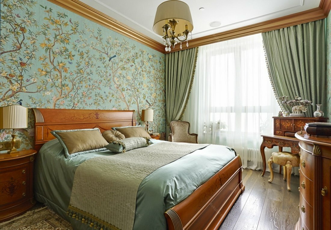 интерьер спальни в классическом стиле фото