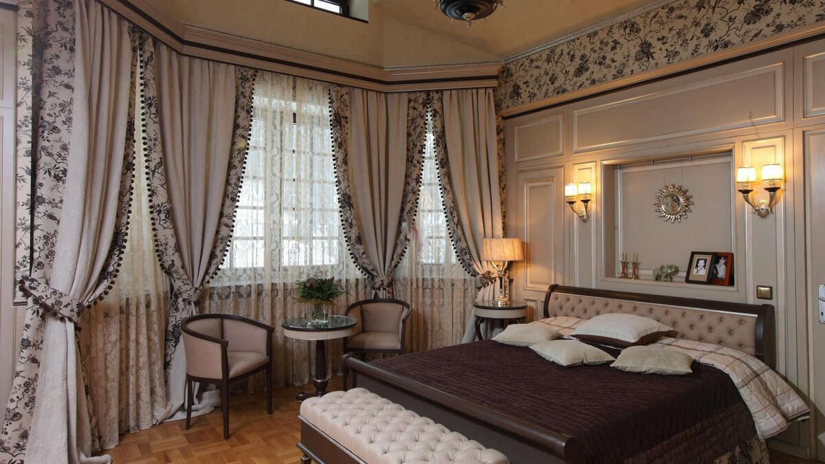 интерьер спальни в классическом стиле фото