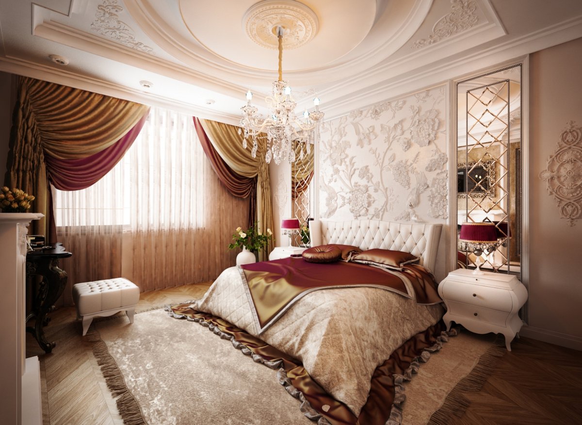 интерьер спальни в классическом стиле фото