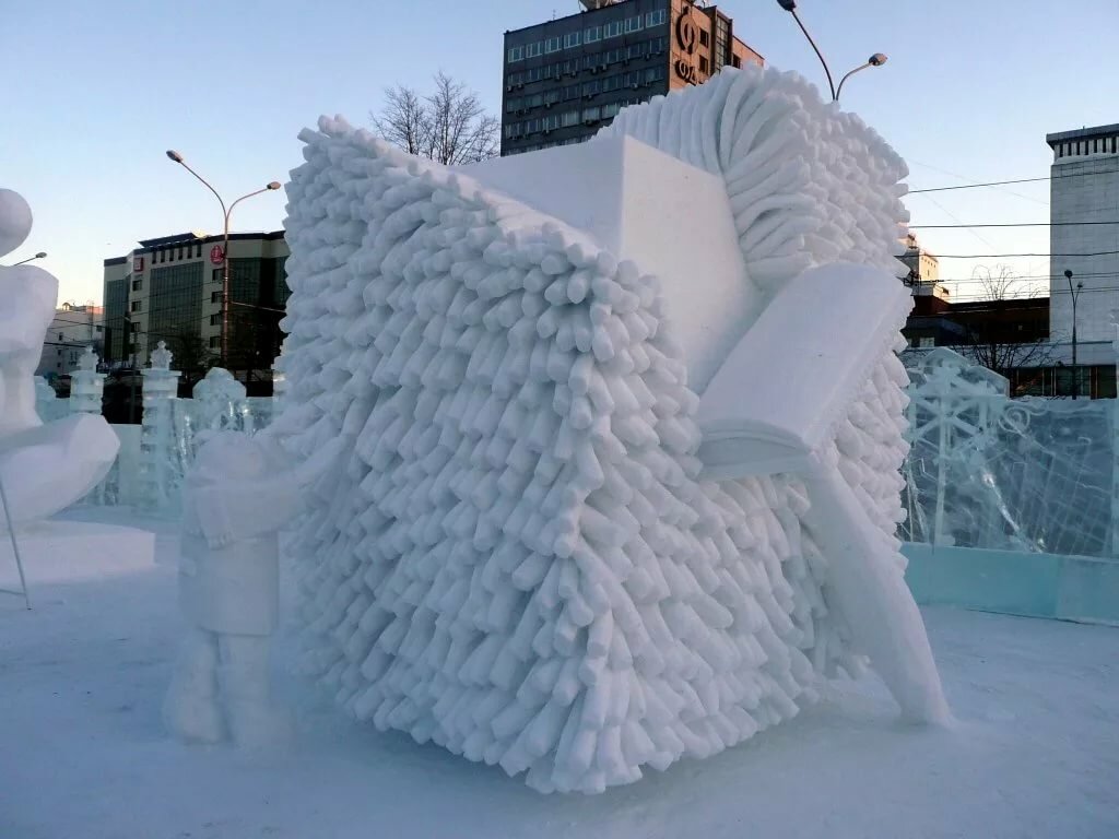 интересные фигуры из снега фото