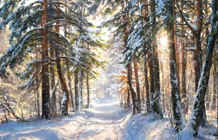 картина юшкевича зимний лес фото