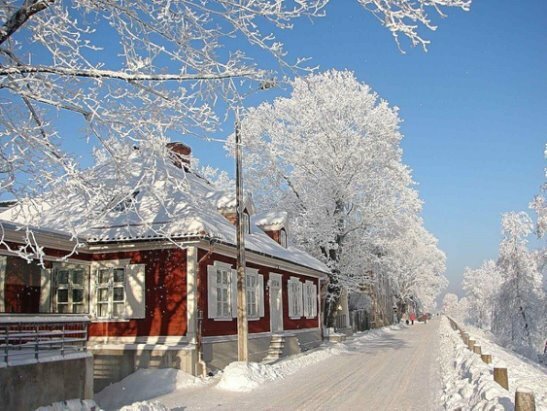 картинки зима в городе деревне фото