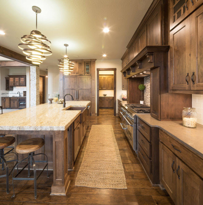 kitchen design ideas modern rustic фото