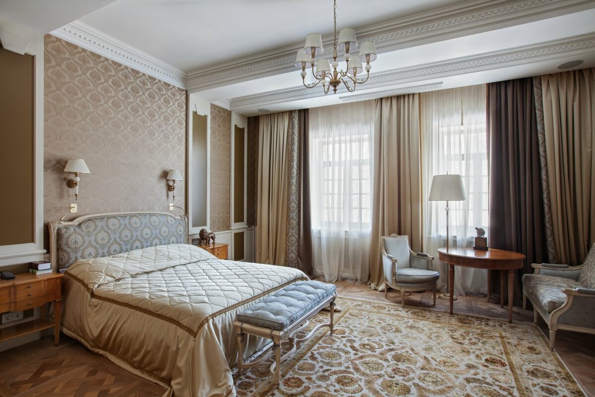 классический интерьер спальни фото