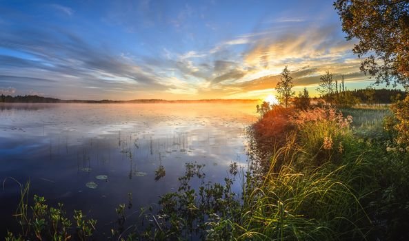 красивое фото закат рассвет на реке фото