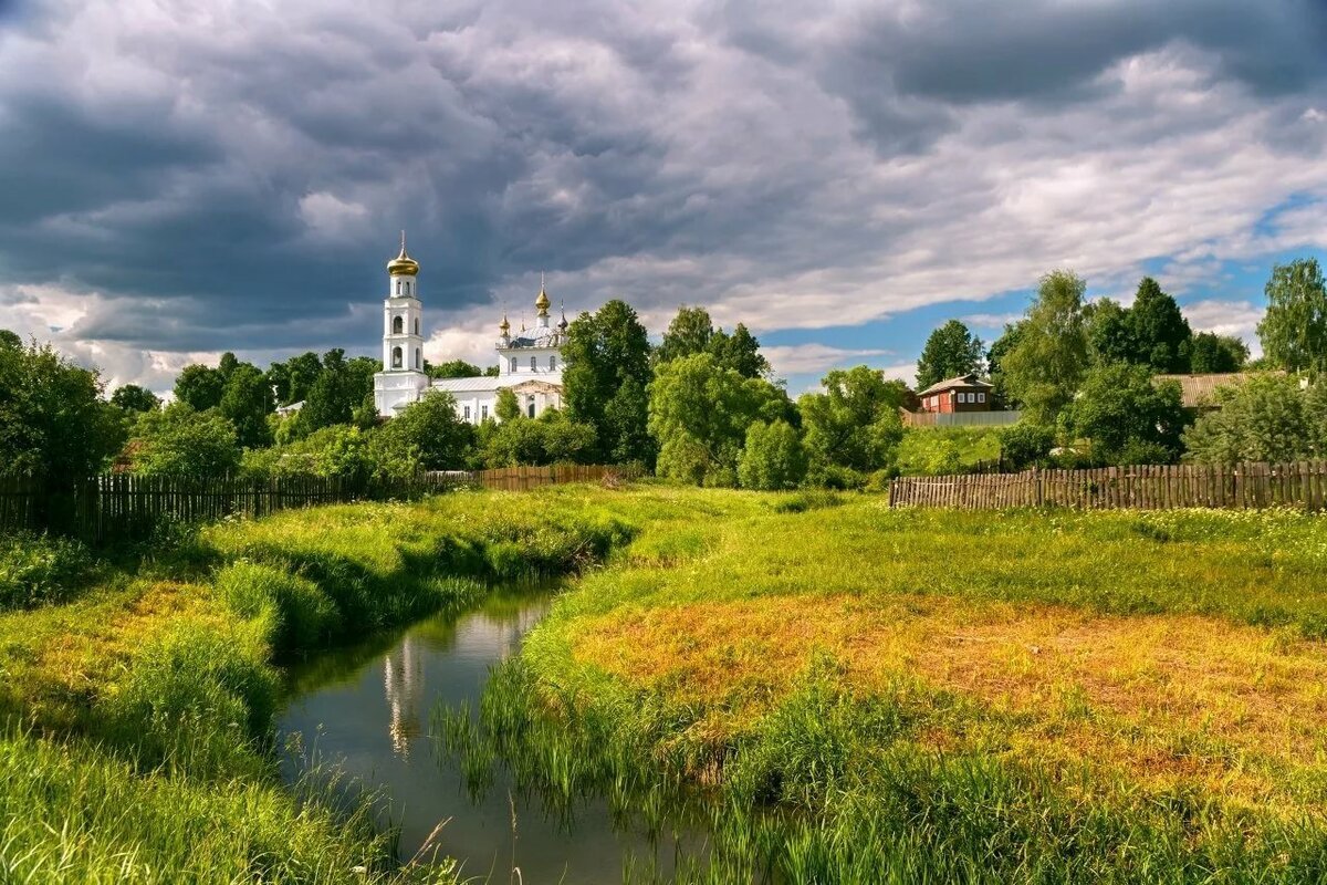 красивые деревенские пейзажи с церковью фото