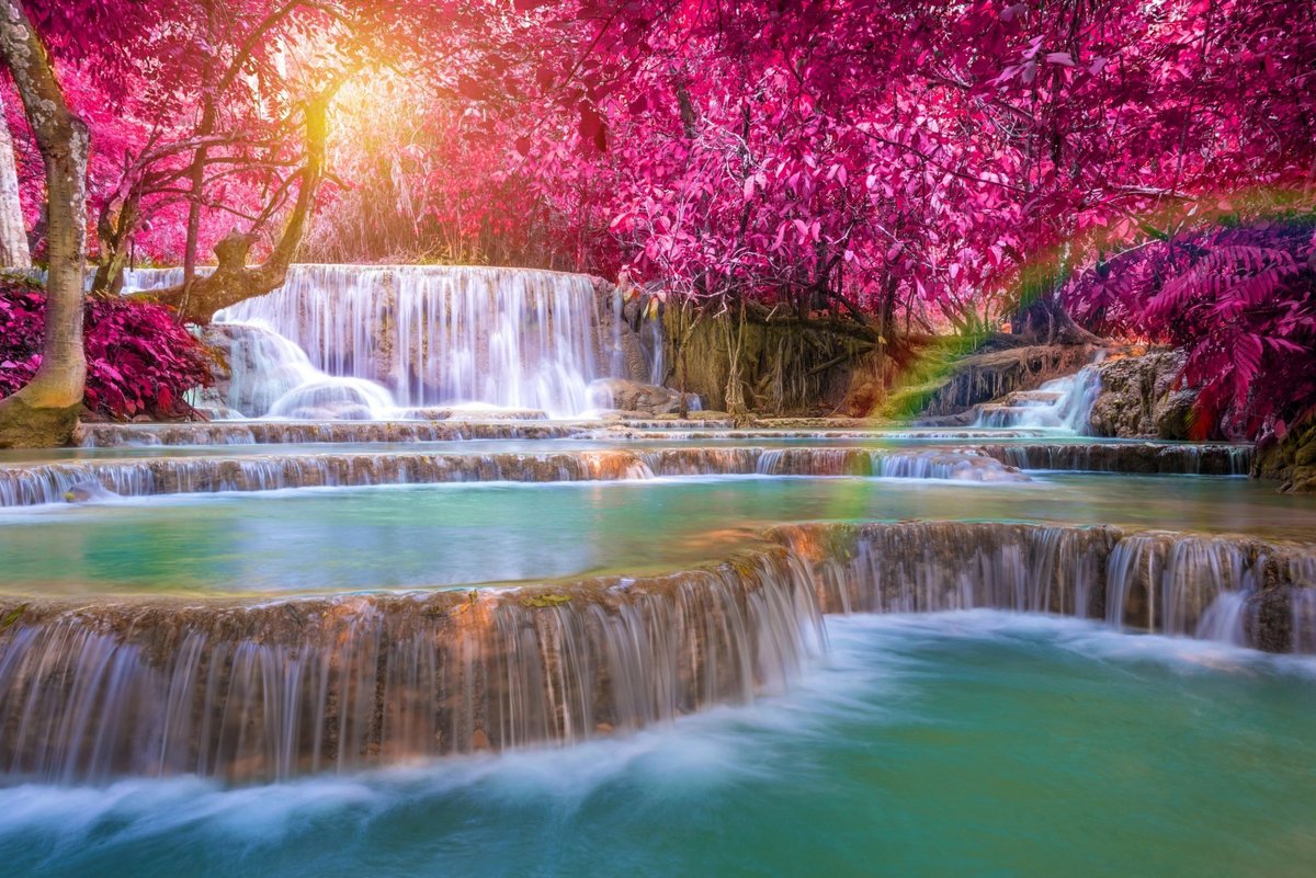 красивый водопад фото розовый фото