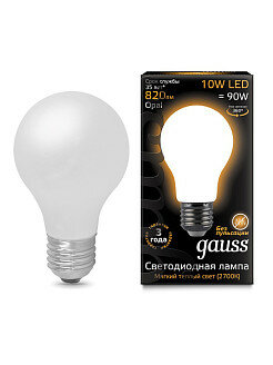 лампа gauss led filament a60 opal dimmable e27 фото