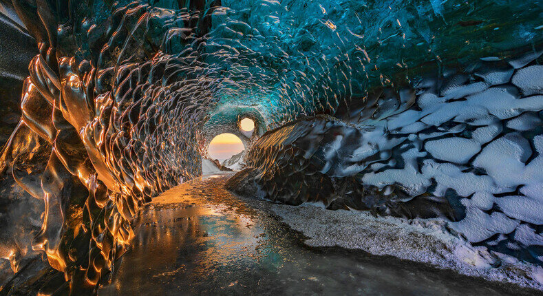 ледяные пещеры с солнцем фото
