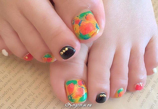летний педикюр фото