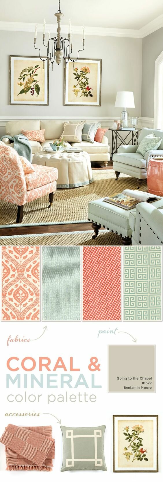 living coral color palette фото