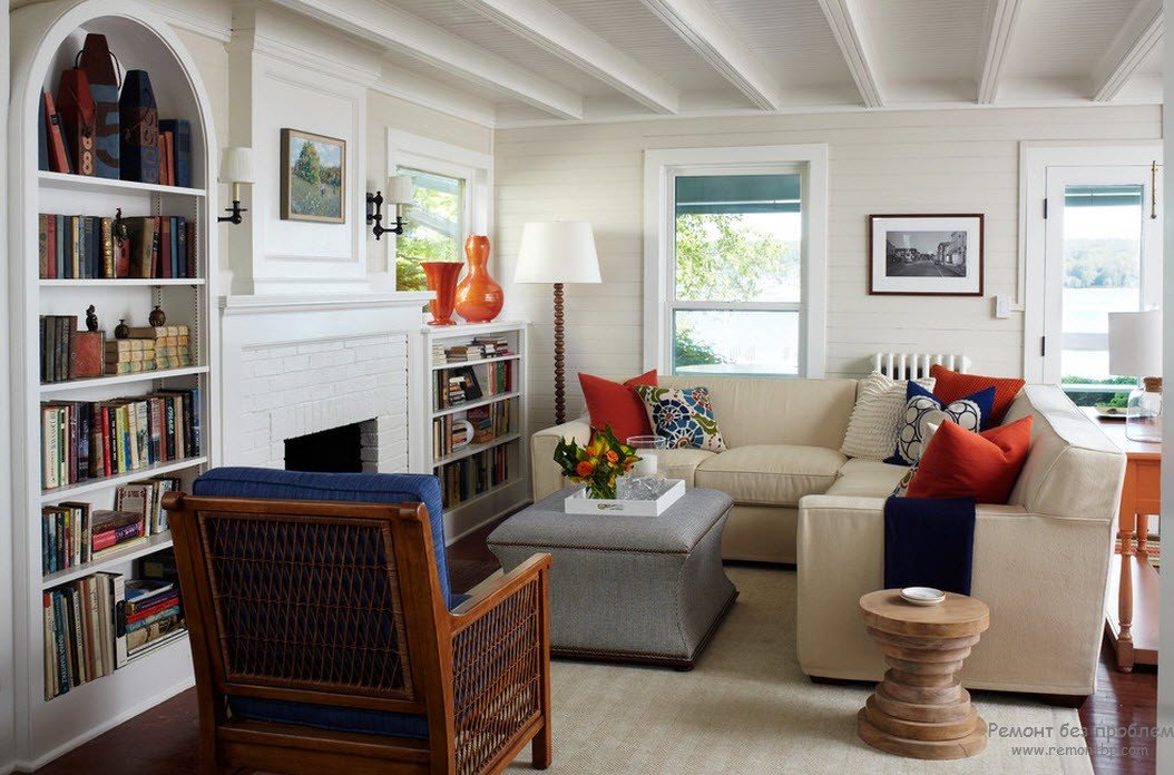 living room farmhouse style фото