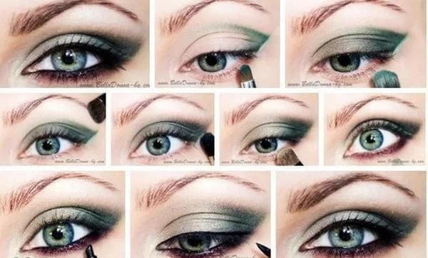 макияж для серо-зеленых глаз пошагово фото