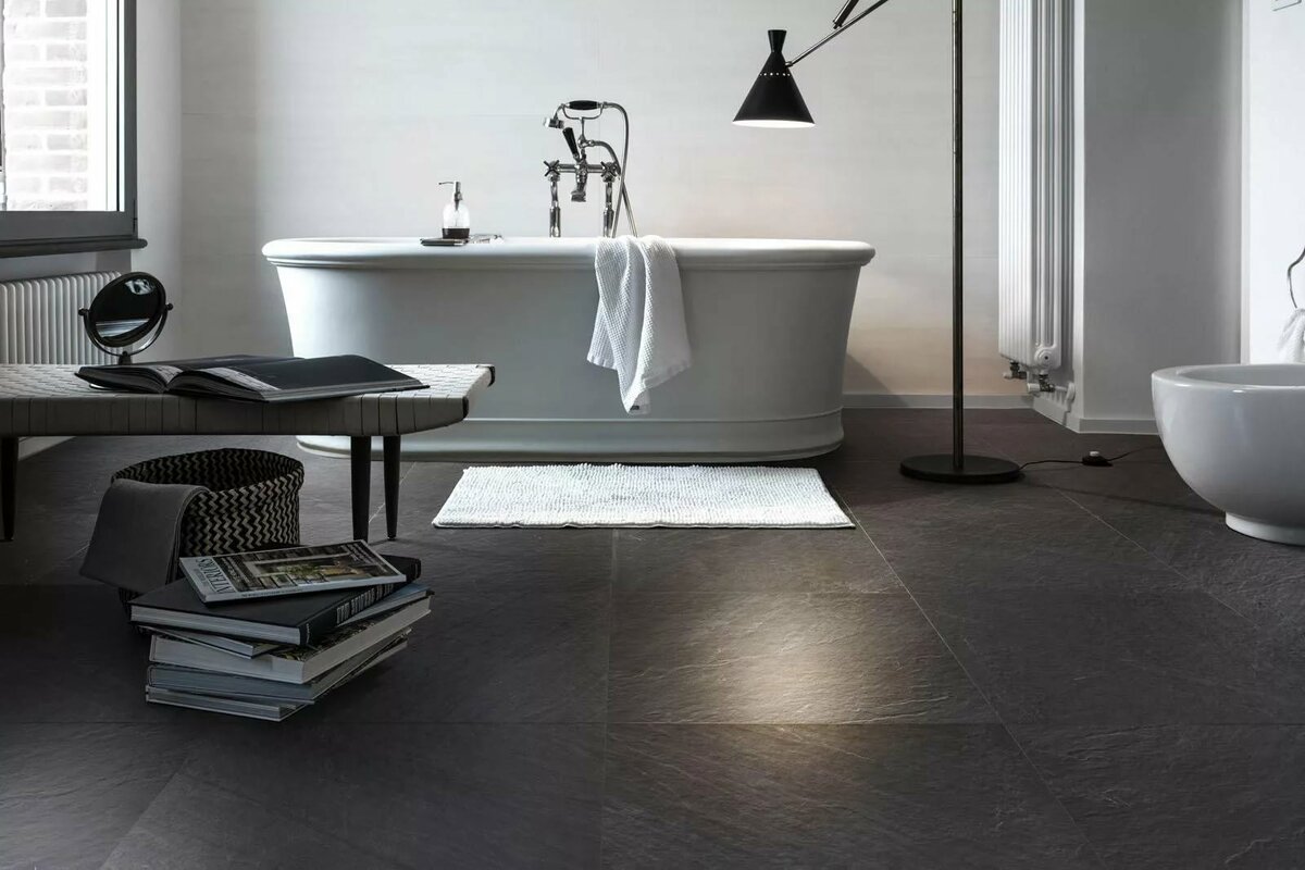 marazzi mystone lavagna nero в интерьере фото